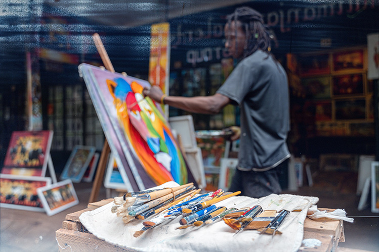 Artist painting a picture