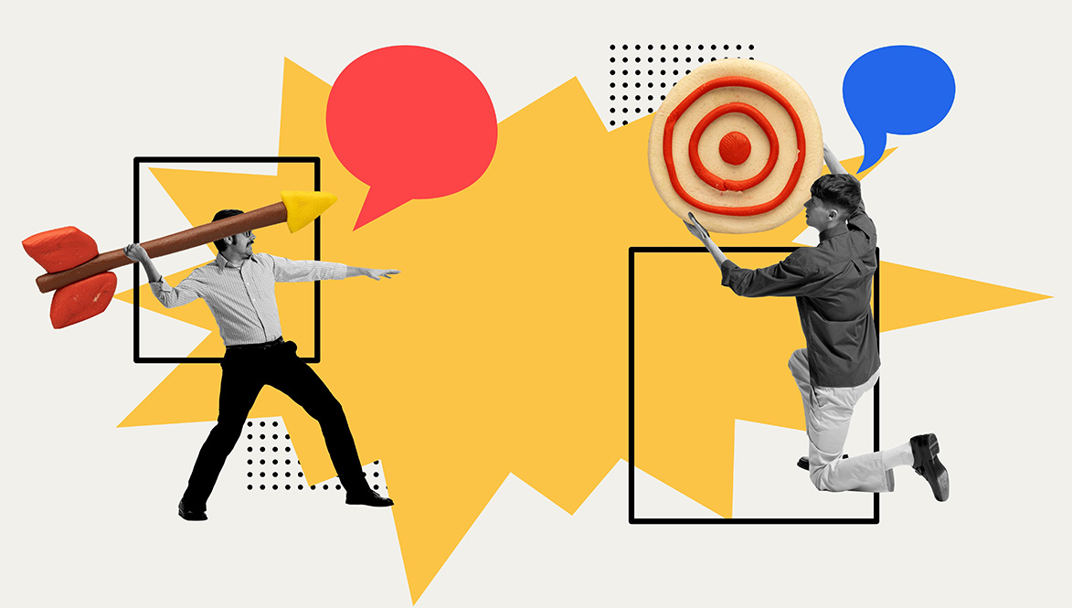 Marketing Collage with dart and target
