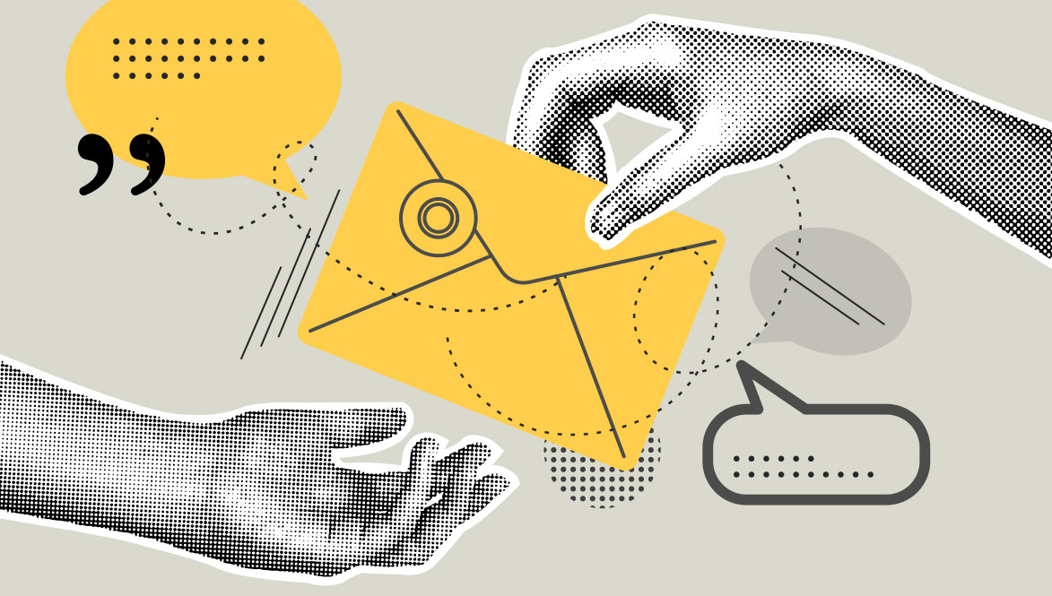 message and email collage for contact