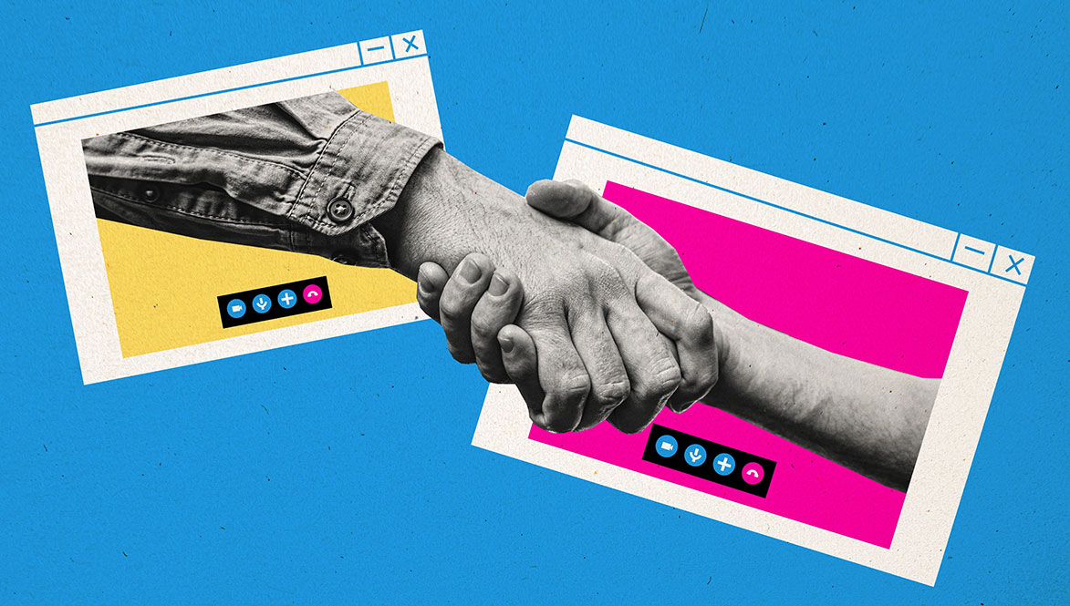 Hands in videos reaching out to shake hands