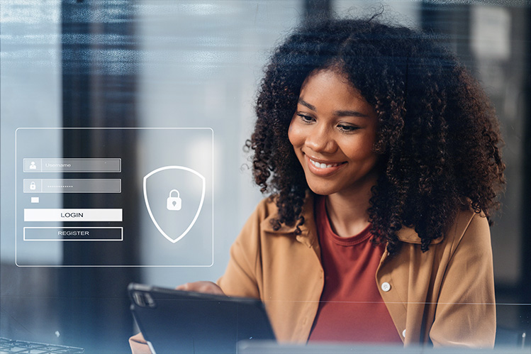 Person with secure login