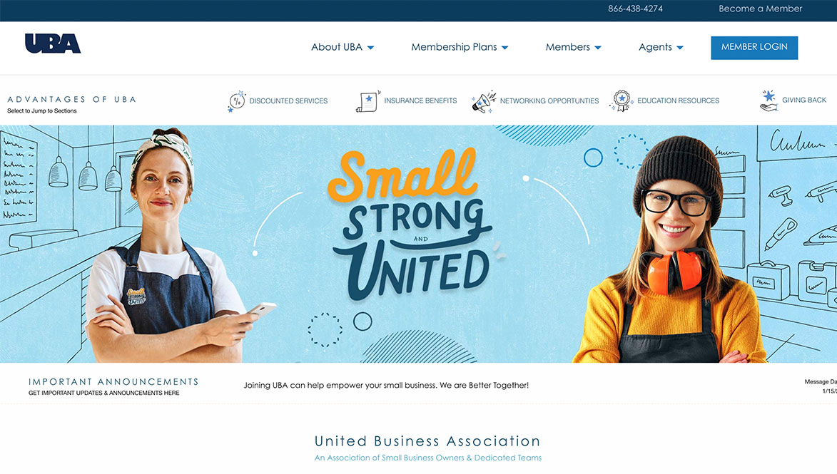 New UBA Website home page